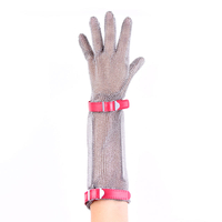 Glove a cinque dita lungo con cinturino in plastica