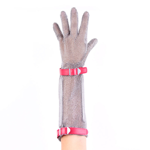 Glove a cinque dita lungo con cinturino in plastica